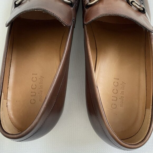 GUCCI Jordaan Horsebit Loafer In Brown Leather Sz 9 Men's Luxury Designer Shoe - Picture 6 of 9